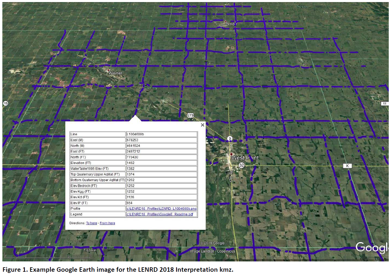 image of 2018 google earth data dots in LENRD on  google earth map