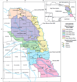 eastern Nebraska Age-dating results for secondary bedrock aquifers