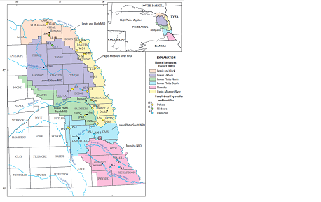 eastern Nebraska Age-dating results for secondary bedrock aquifers