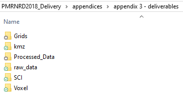 image of PMRNRD 2018 Appendix 3 Data deliverable subfolders